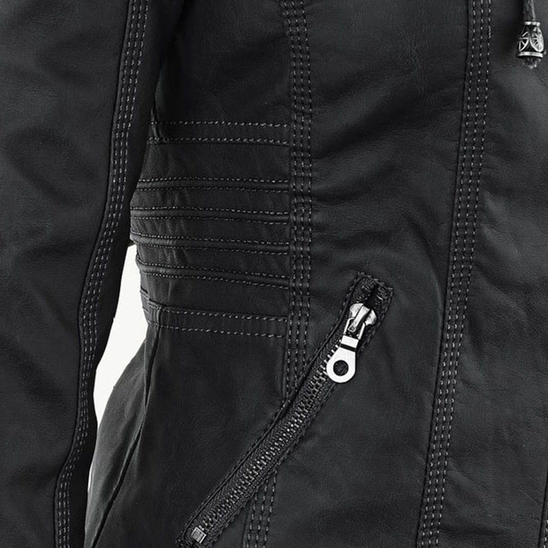 Flavia | Giacca in pelle robusta ed elegante nero