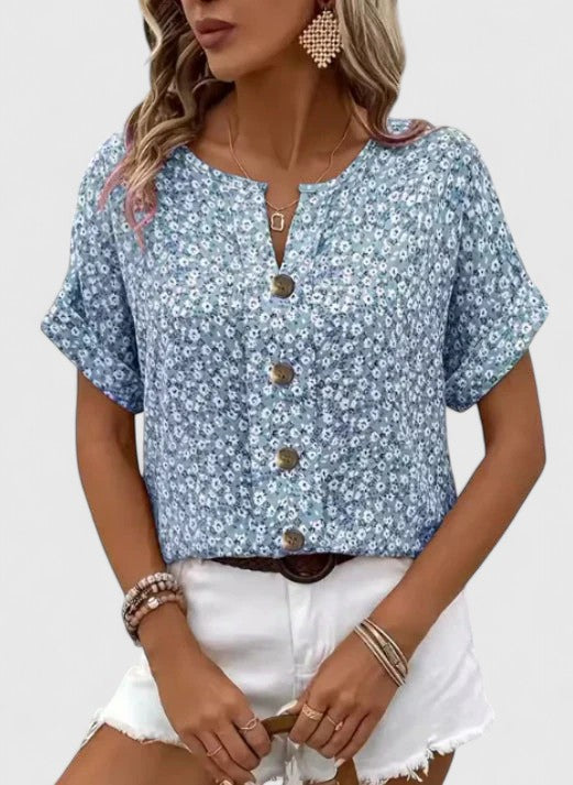 Sabine - Elegante top estivo a fiori
