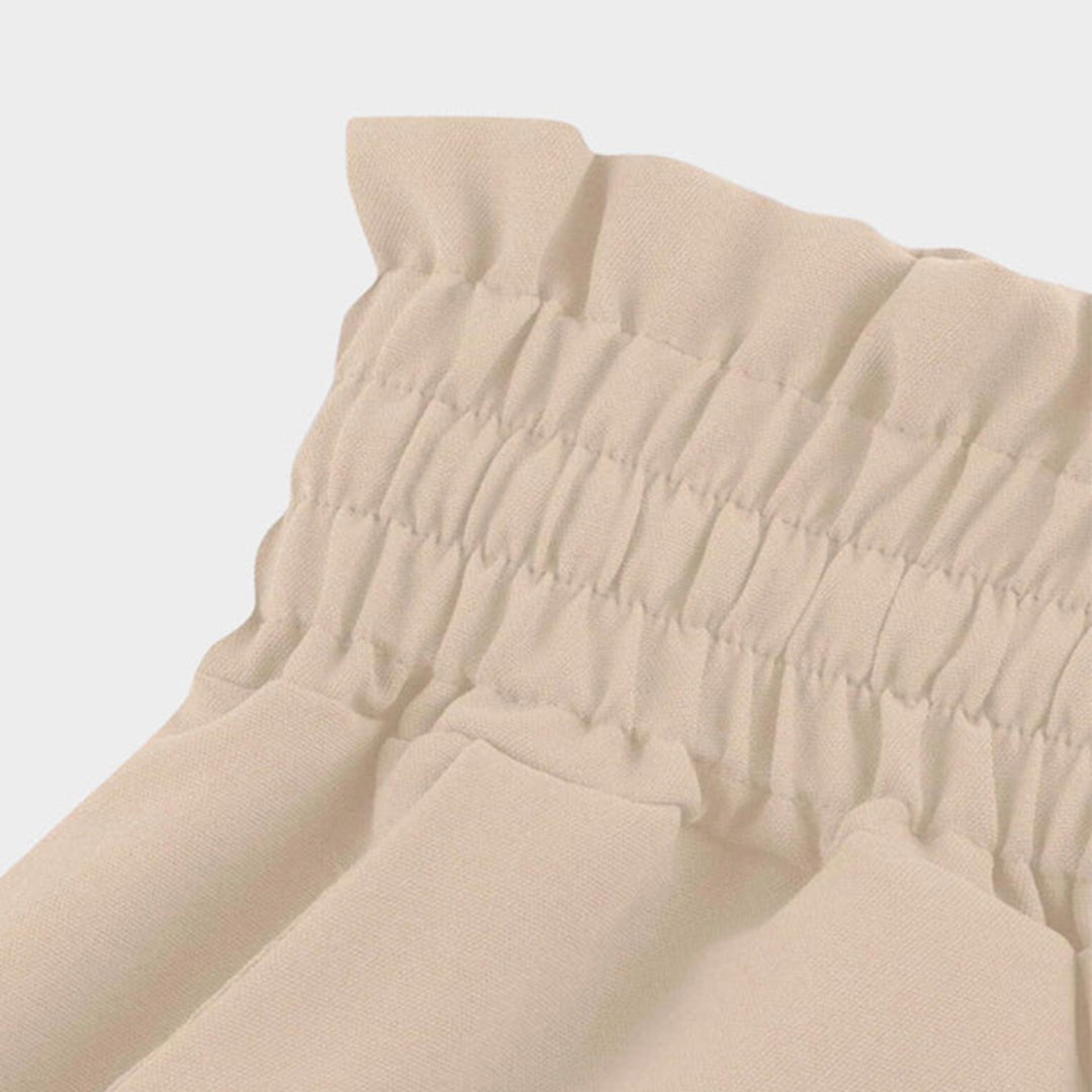 Isabella | Pantaloni larghi in lino, vita alta, coulisse, linea ad A, con tasche