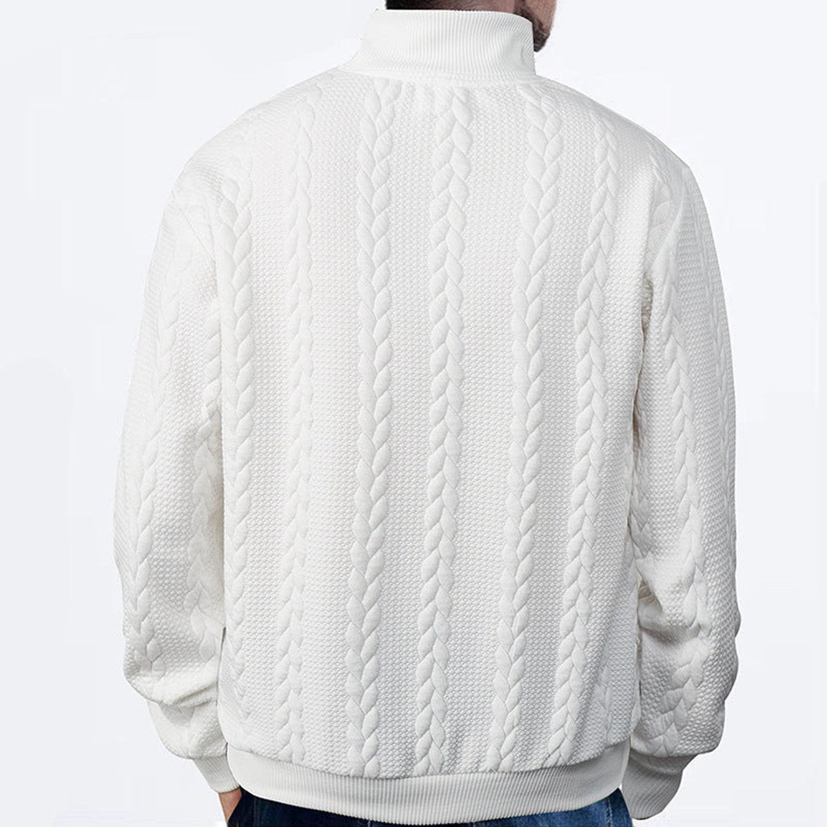 Alexander | Maglione da uomo a trecce con zip a un quarto