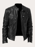 Aiden | Giacca da uomo classica in pelle con zip, stile motociclista