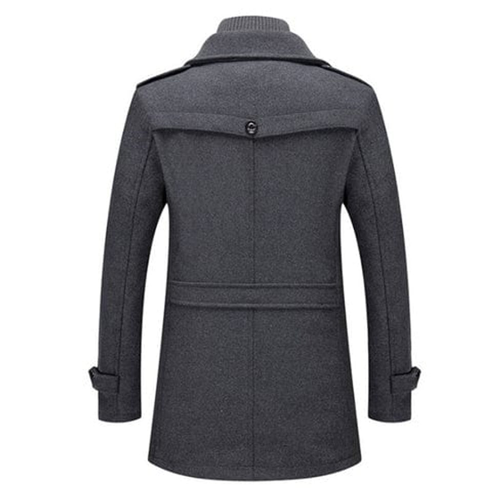 Caleb | Cappotto da uomo monopetto a doppio strato in misto lana