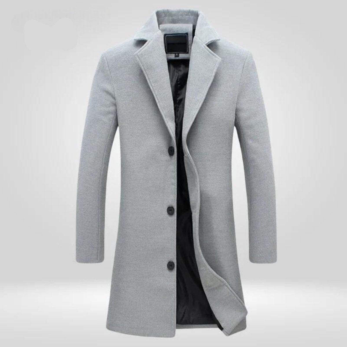 Lucas | Cappotto da uomo in lana a single-breasted con revers a notch lungo