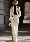Chloe | Completo da donna a doppio petto: blazer strutturato e pantaloni a gamba larga