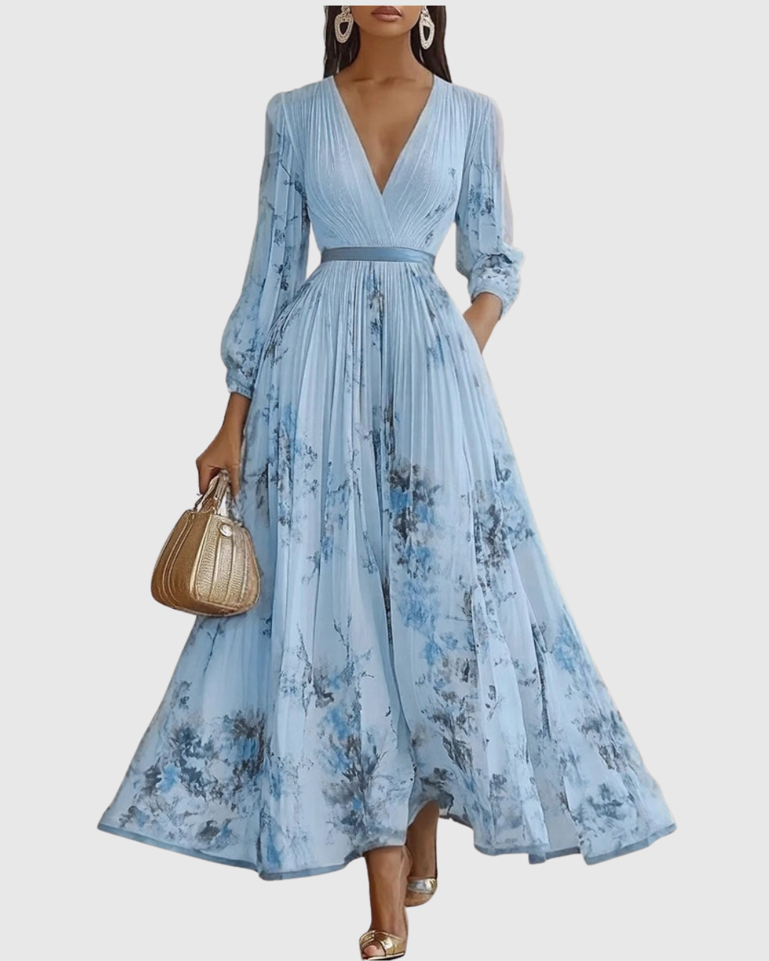Rowella | Elegante abito lungo a pieghe