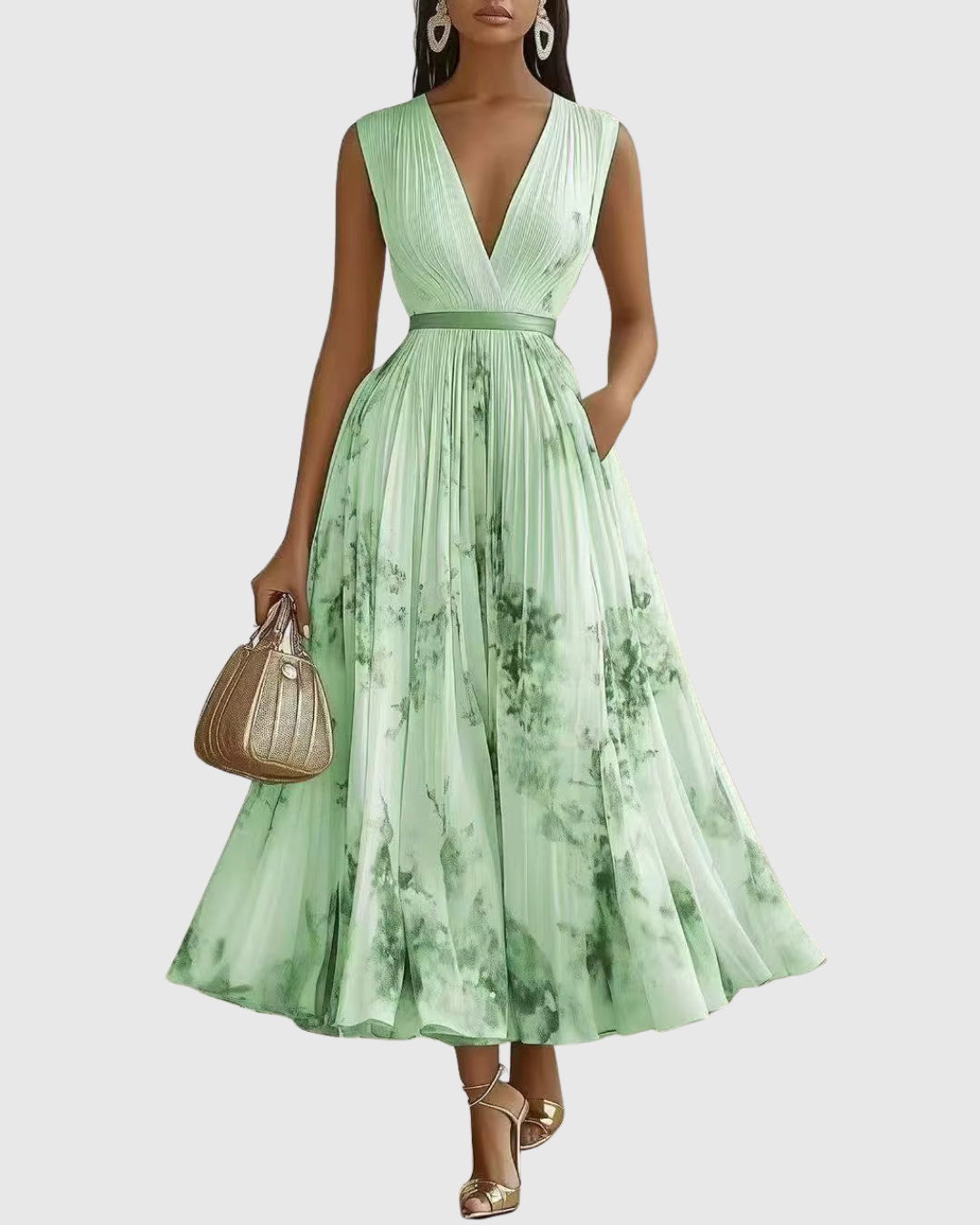 Rowella | Elegante abito lungo a pieghe