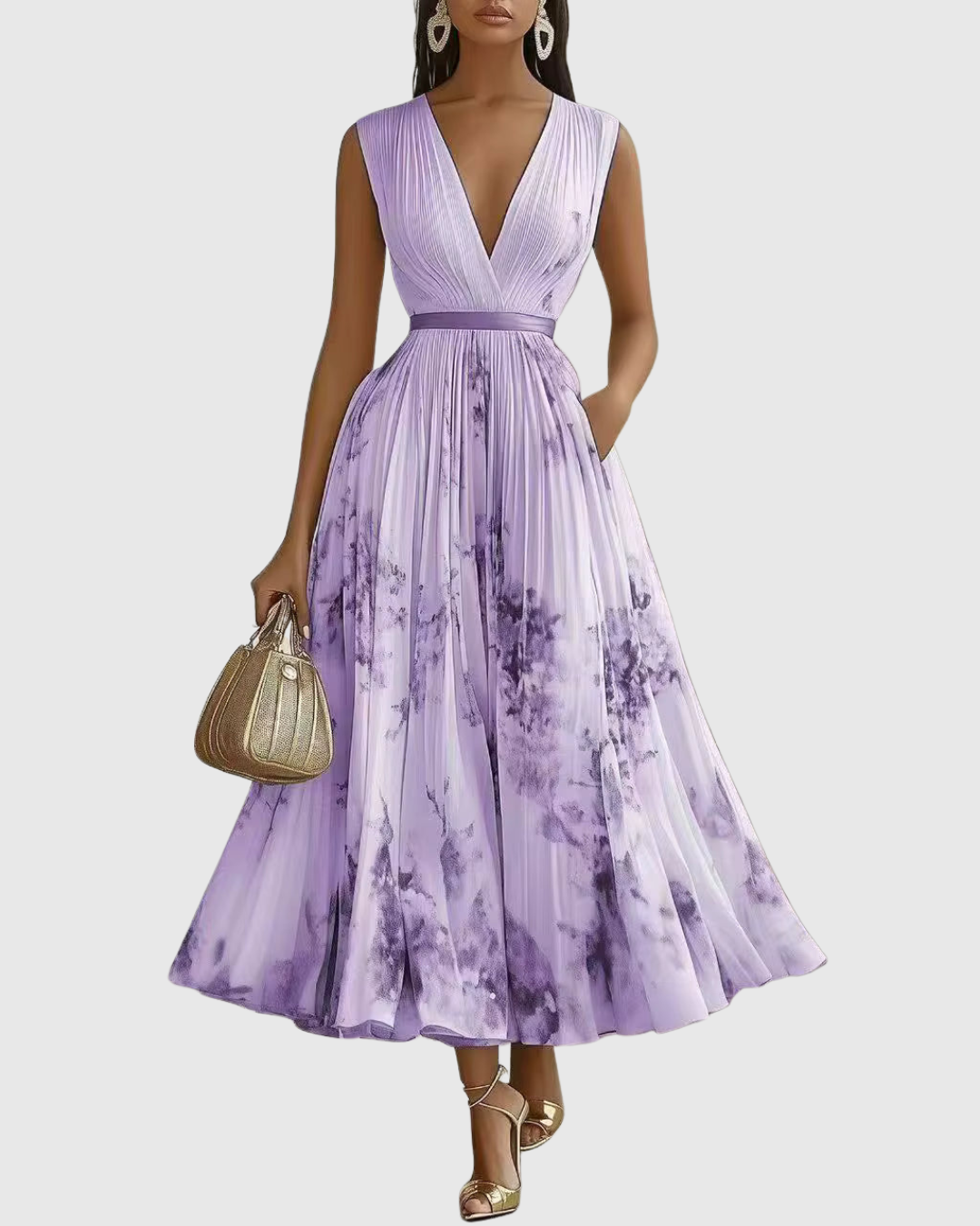 Rowella | Elegante abito lungo a pieghe