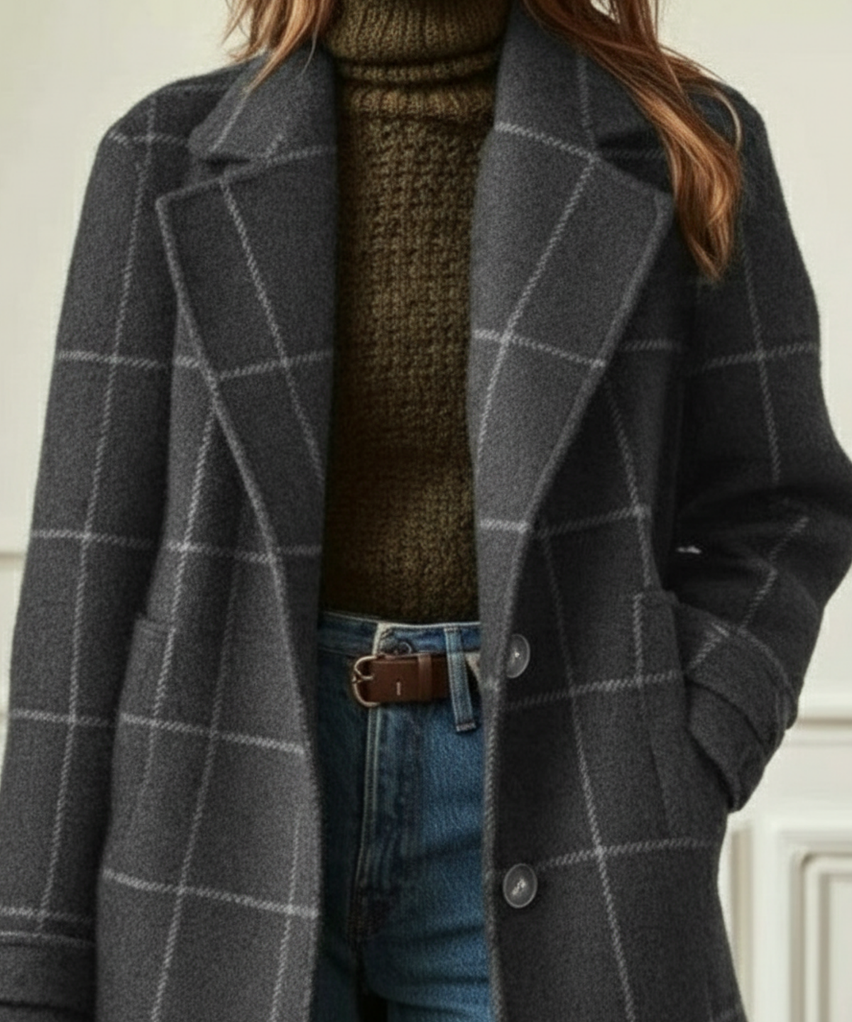 Cappotto a quadri in lana di Jennifer