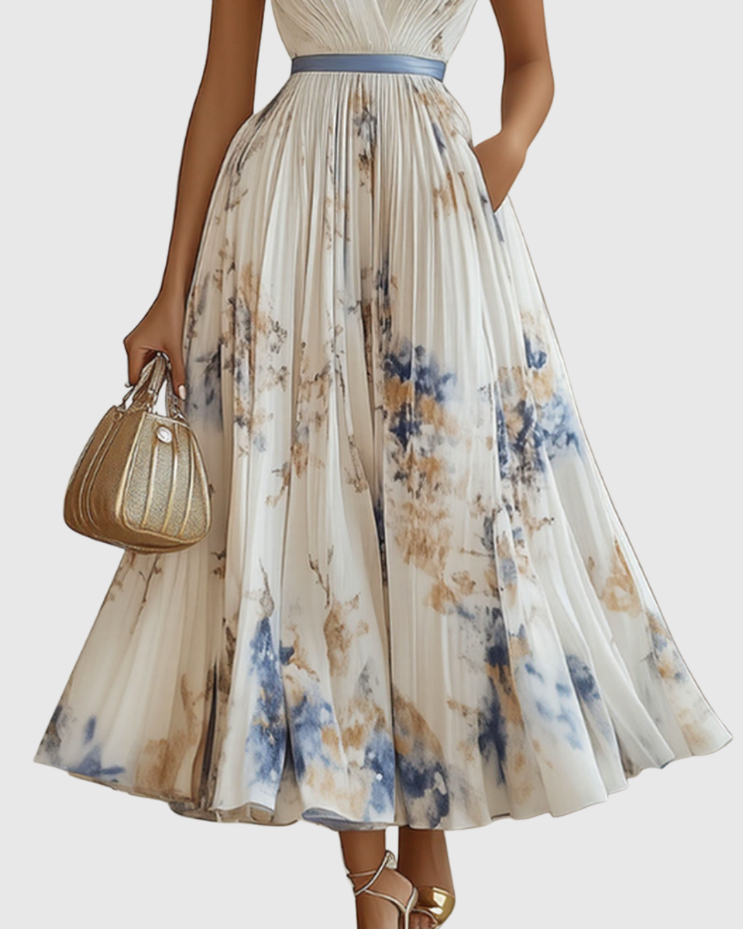 Rowella | Elegante abito lungo a pieghe