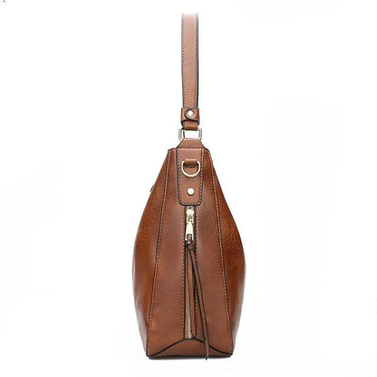 Borsa a tracolla in pelle di lusso con sistema antifurto + portamonete in omaggio