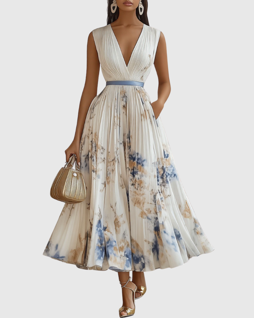 Rowella | Elegante abito lungo a pieghe