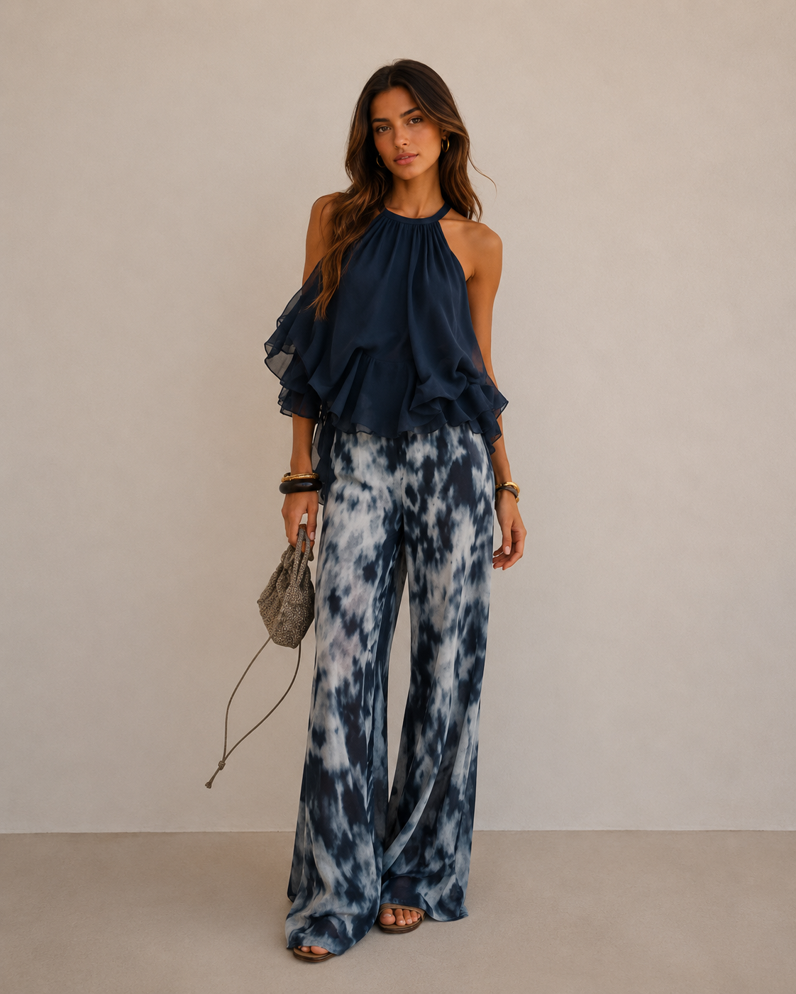 Élise | Completo elegante e leggero con top fluido e pantaloni larghi