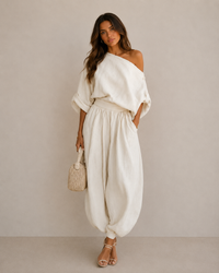 Eleonora | Elegante completo a due pezzi con una sola spallina
