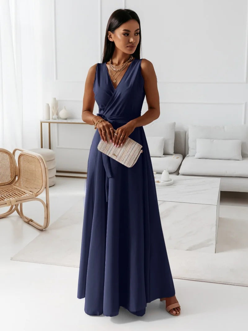 Hailey | Abito lungo avvolgente elegante da cerimonia per donna