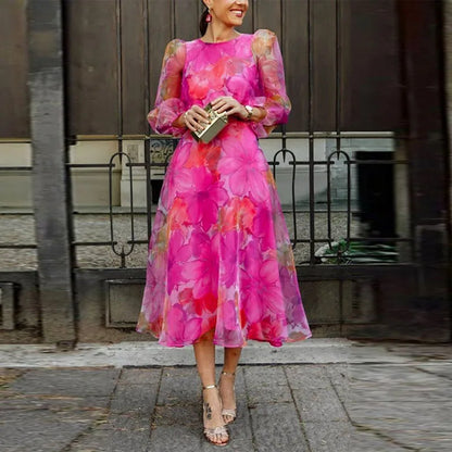 Blair | Abito da cerimonia da donna per invitata: abito midi formale a fantasia floreale