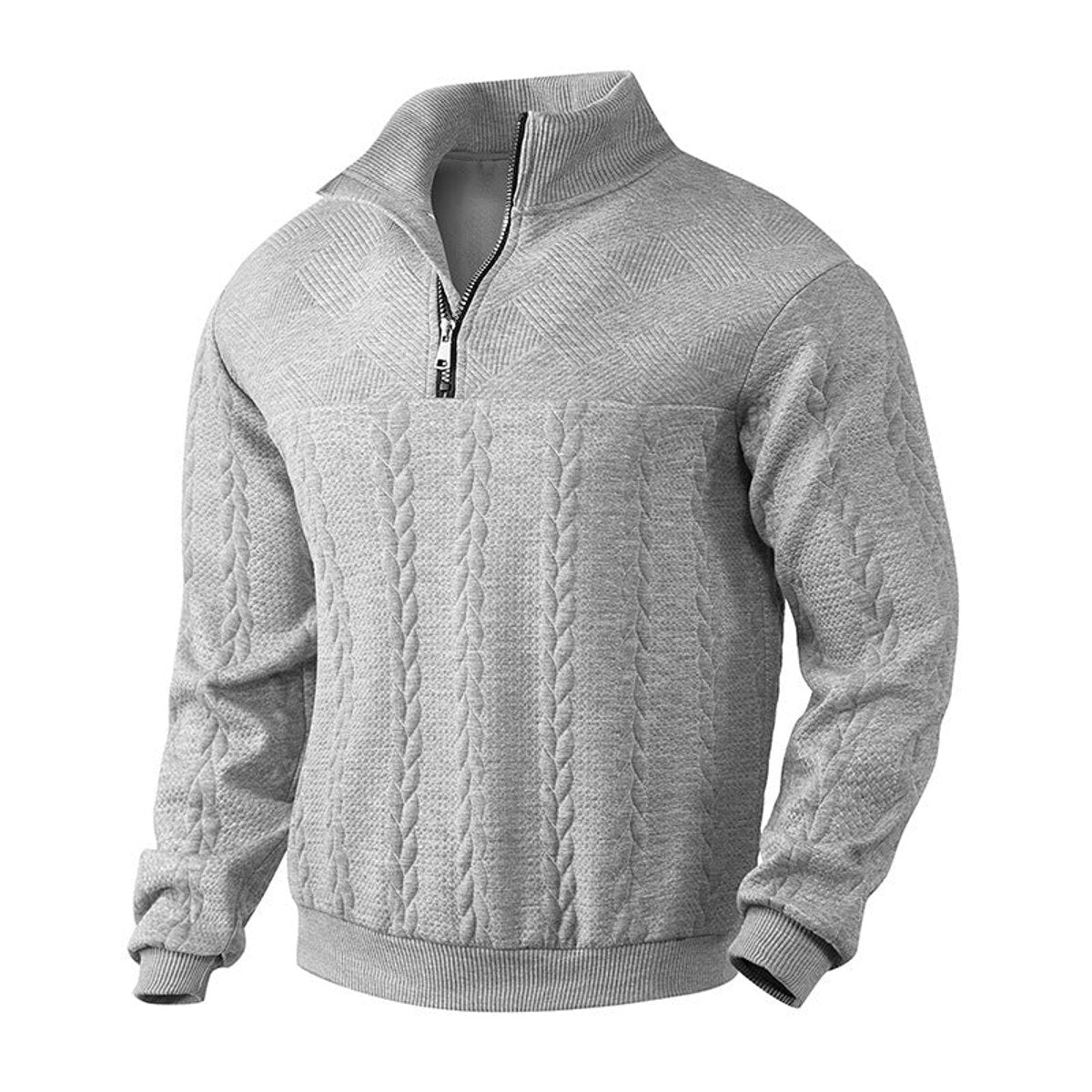 Alexander | Maglione da uomo a trecce con zip a un quarto
