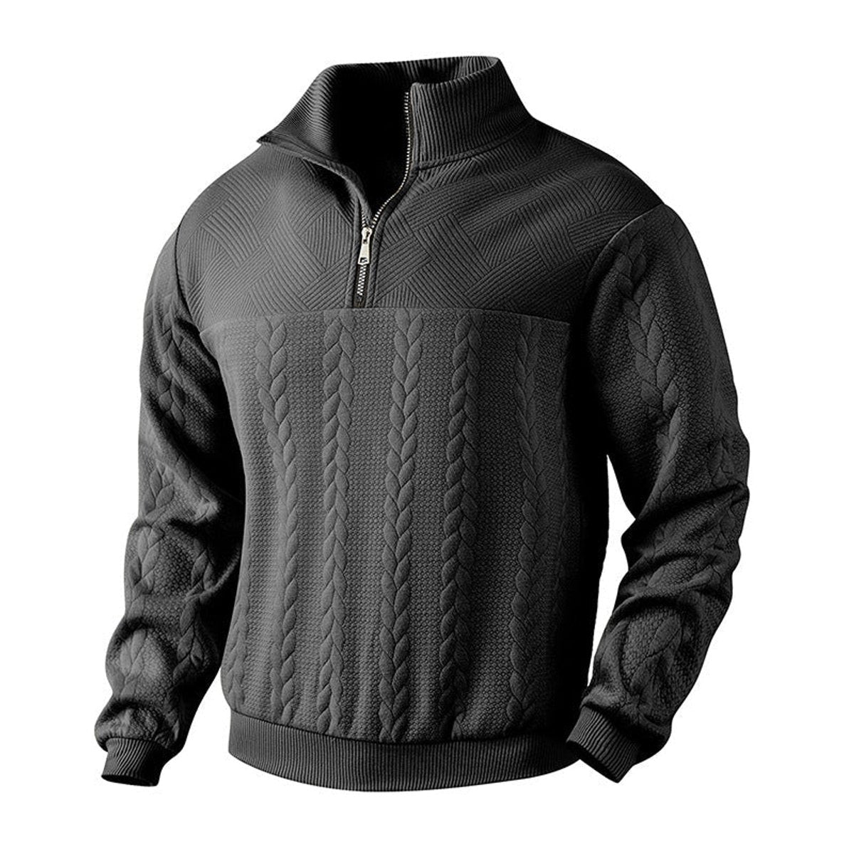 Alexander | Maglione da uomo a trecce con zip a un quarto