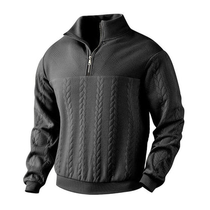 Alexander | Maglione da uomo a trecce con zip a un quarto