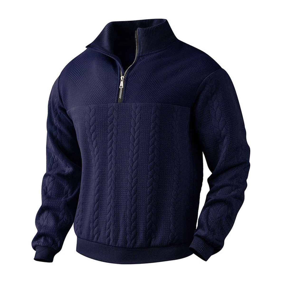 Alexander | Maglione da uomo a trecce con zip a un quarto