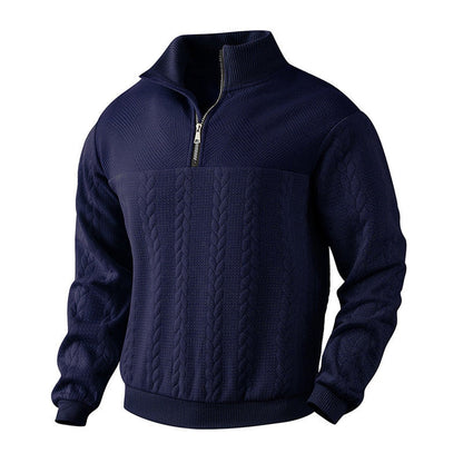 Alexander | Maglione da uomo a trecce con zip a un quarto