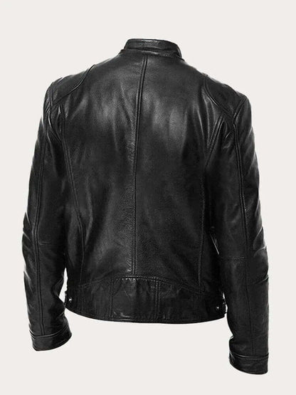 Aiden | Giacca da uomo classica in pelle con zip, stile motociclista