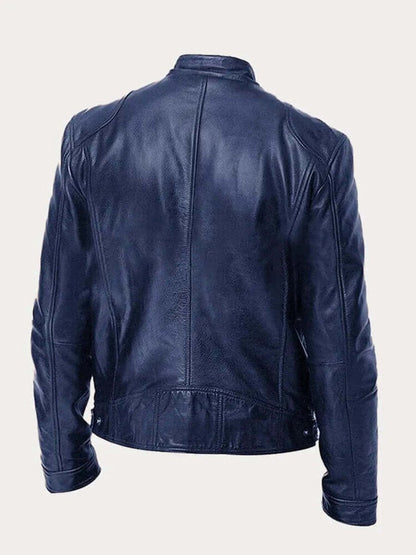 Aiden | Giacca da uomo classica in pelle con zip, stile motociclista