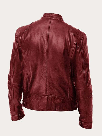 Aiden | Giacca da uomo classica in pelle con zip, stile motociclista
