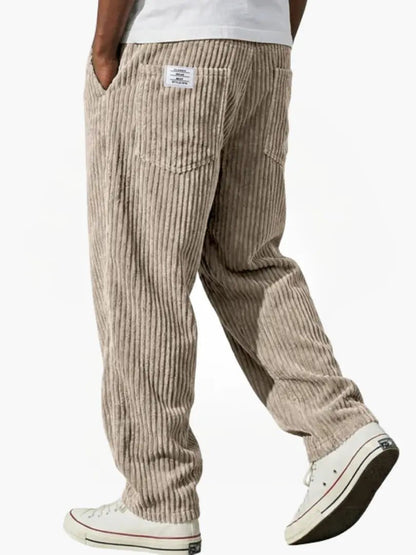 Sebastian | Pantaloni da uomo in velluto a coste, vestibilità comoda, con coulisse in vita