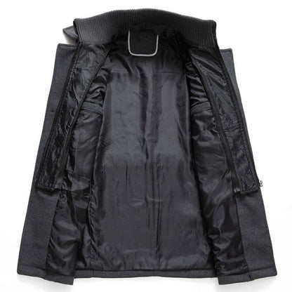 Caleb | Cappotto da uomo monopetto a doppio strato in misto lana