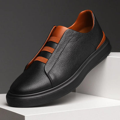 Oliver | Sneakers da uomo in pelle senza lacci con cinturino elastico, stile casual