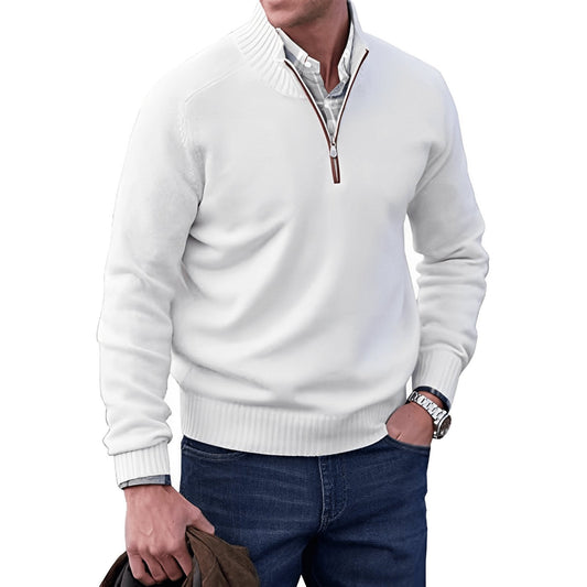 Ryan | Maglione da uomo in maglia con zip a un quarto, vestibilità regolare, maniche lunghe