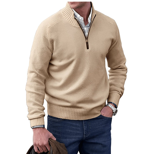 Ryan | Maglione da uomo in maglia con zip a un quarto, vestibilità regolare, maniche lunghe