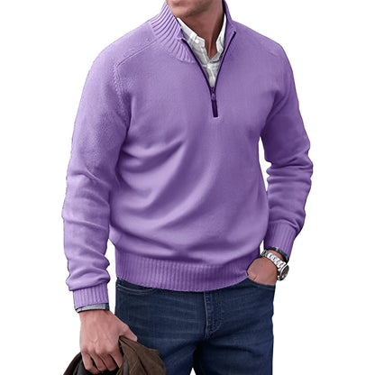 Ryan | Maglione da uomo in maglia con zip a un quarto, vestibilità regolare, maniche lunghe