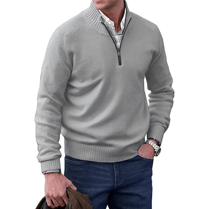 Ryan | Maglione da uomo in maglia con zip a un quarto, vestibilità regolare, maniche lunghe