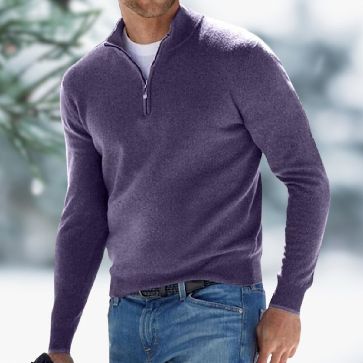 Aiden | Maglione da uomo in morbida maglia con zip a un quarto