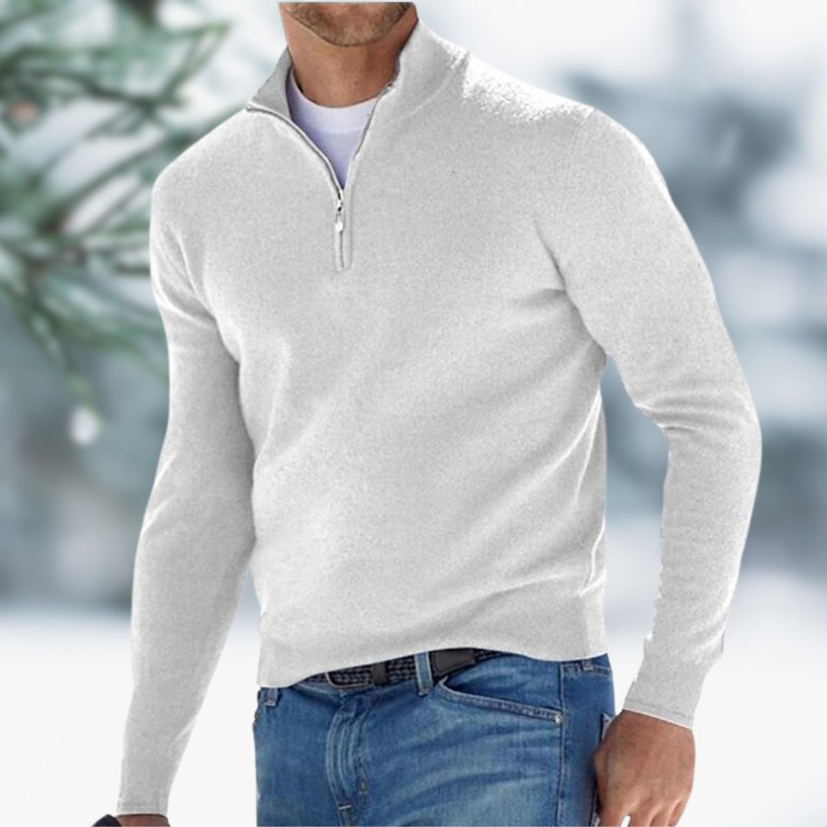 Aiden | Maglione da uomo in morbida maglia con zip a un quarto