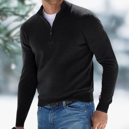 Aiden | Maglione da uomo in morbida maglia con zip a un quarto