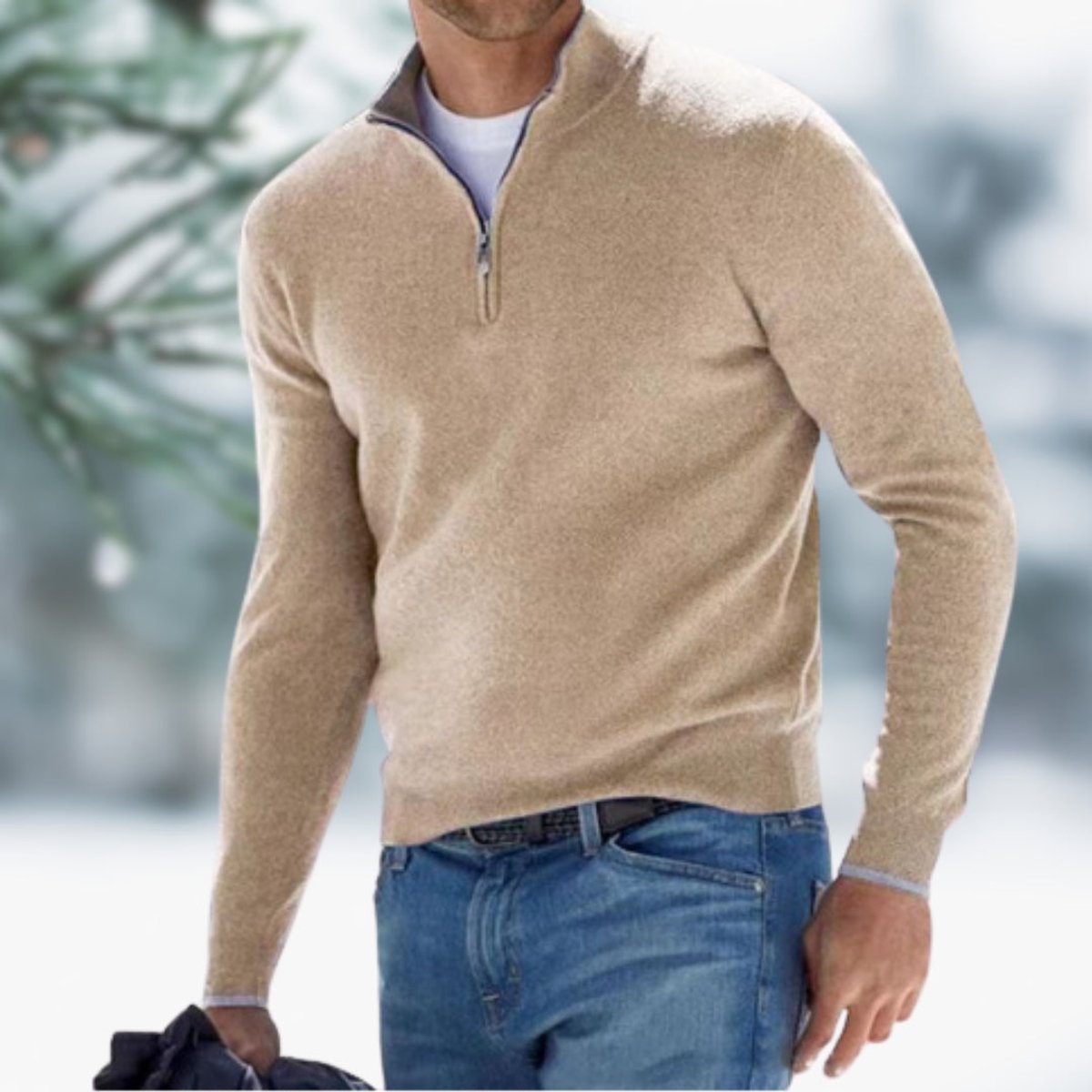Aiden | Maglione da uomo in morbida maglia con zip a un quarto