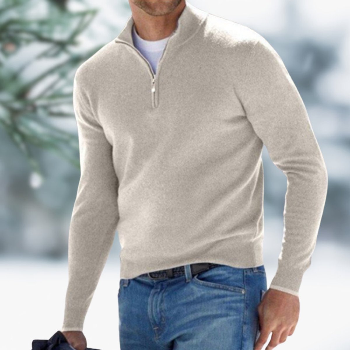 Aiden | Maglione da uomo in morbida maglia con zip a un quarto
