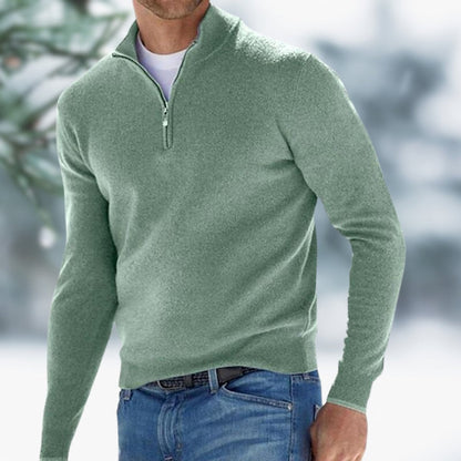 Aiden | Maglione da uomo in morbida maglia con zip a un quarto