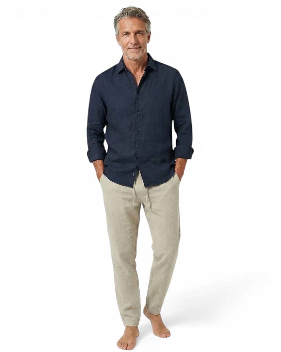 Sebastian | Pantaloni estivi da uomo in lino con vestibilità comoda e coulisse