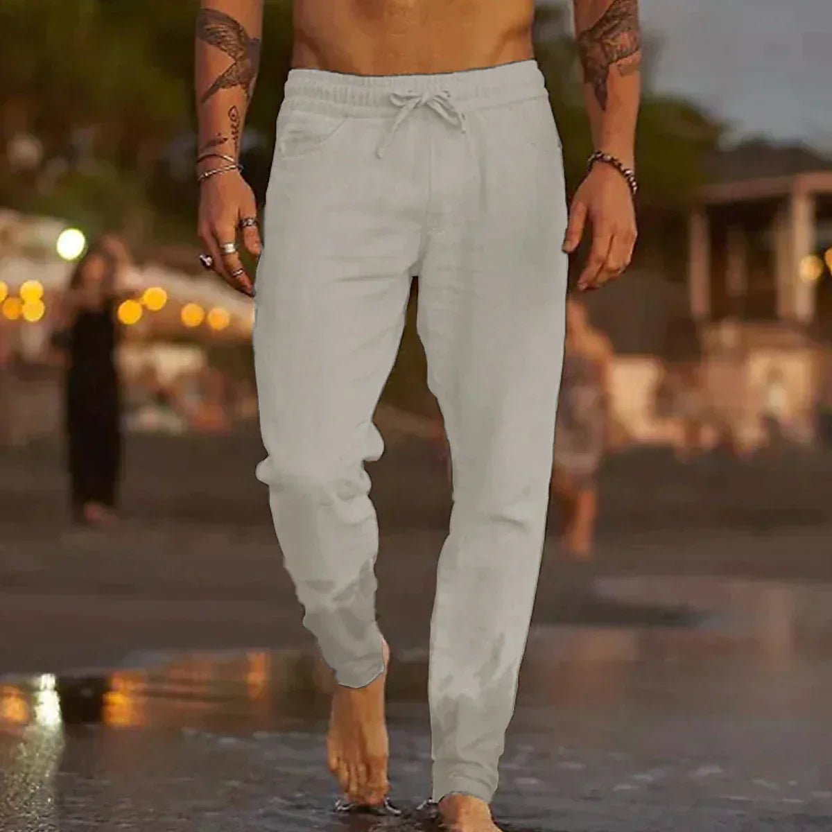 Sebastian | Pantaloni estivi da uomo in lino con vestibilità comoda e coulisse