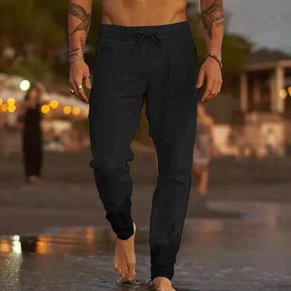 Sebastian | Pantaloni estivi da uomo in lino con vestibilità comoda e coulisse