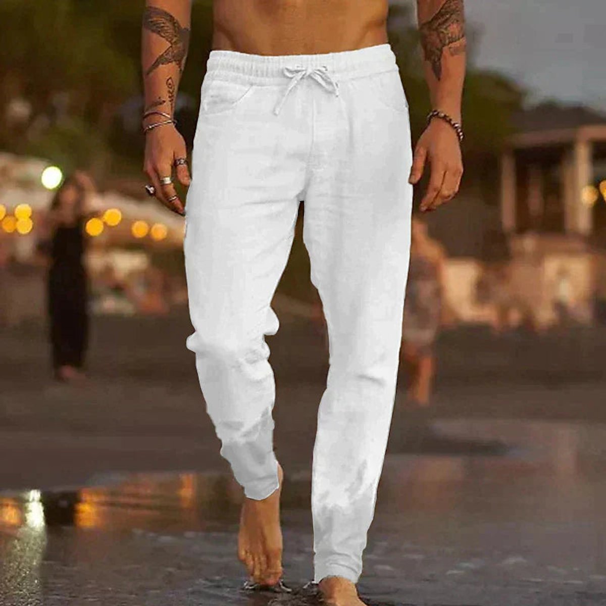 Sebastian | Pantaloni estivi da uomo in lino con vestibilità comoda e coulisse