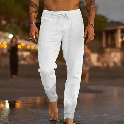 Sebastian | Pantaloni estivi da uomo in lino con vestibilità comoda e coulisse