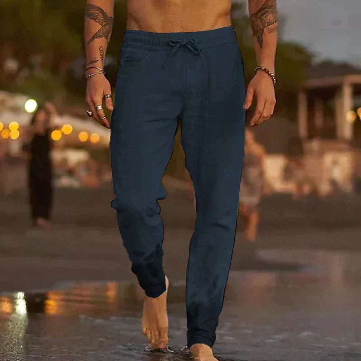 Sebastian | Pantaloni estivi da uomo in lino con vestibilità comoda e coulisse