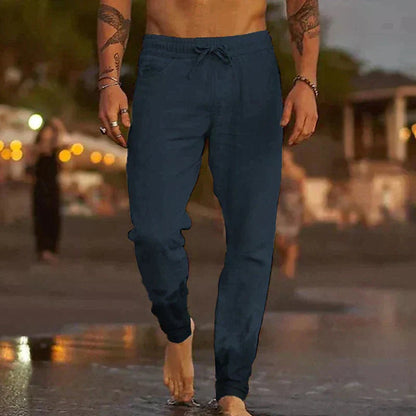 Sebastian | Pantaloni estivi da uomo in lino con vestibilità comoda e coulisse