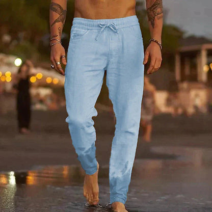 Sebastian | Pantaloni estivi da uomo in lino con vestibilità comoda e coulisse