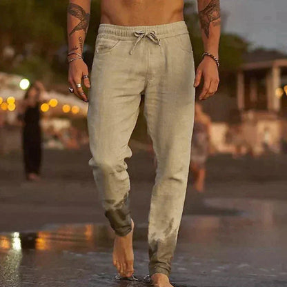 Sebastian | Pantaloni estivi da uomo in lino con vestibilità comoda e coulisse