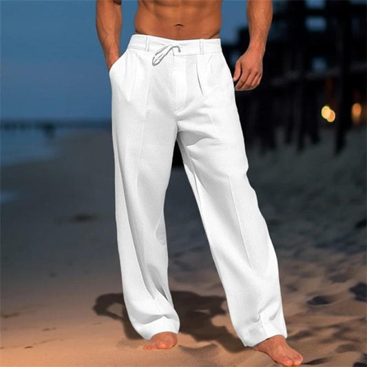 James | Pantaloni da uomo in lino dal taglio ampio e rilassato con coulisse